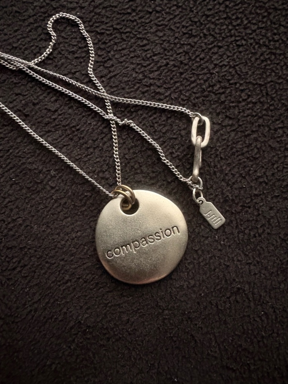 JJILL “Compassion” Round Silver Pendant Necklace